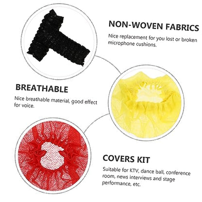200PCS Disposable Microphone Covers Non-Woven Dust Protection Wraps for Microphones for Studios and Events