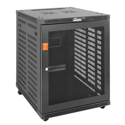 Tecmojo 15U Wall Mount Rack,15U Rack 23.6 Inch Depth,Hold Up to 176 Lbs,Enclosed Wall Mount Rack with 2 Colling Fans,for 19 Inch Network,Server and AV Gear,Mesh Door(Elite Collection) - size: 15U/23.6in Depth/Mesh Door