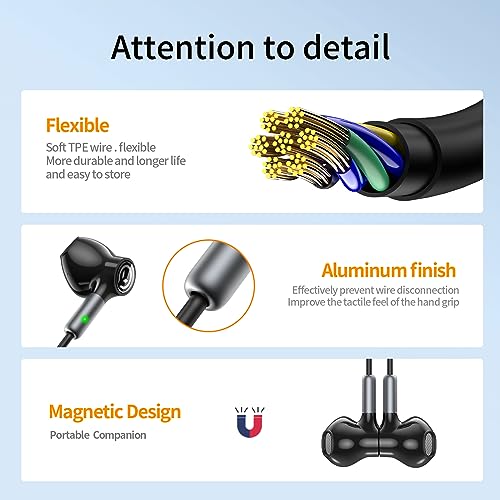 BENEWY Wired Earbuds 3.5mm Magnetic Earphones with Microphone Headphones | Noise lsolating, Clear Stereo, Ergonomic Design for iPhone, iPad,Smartphone, MP3 Players, Laptops and Other Audio Devices - color: Black