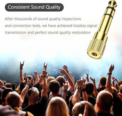 HAZEX Headphone Jack Adapter, 3.5mm to 6.35mm Audio Jack, 3.5 to 6.35 Adapter Gold Plated for Keyboard Digital Piano Amplifier Earphone 2 Pack