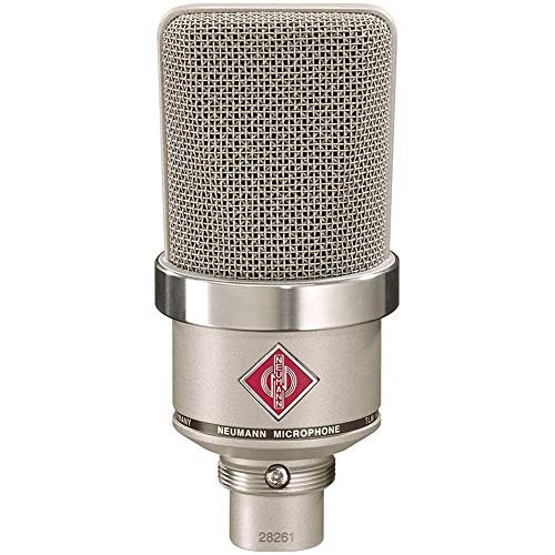 NEUMANN TLM-102 Large Diaphragm Studio Condenser Microphone (Nickel) with Suspension Shockmount & Pop Filter