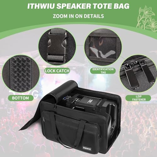 Speaker Carrying Bag with Thickened Sponge for Compact 15" Speaker Cabinets; Heavy-Duty Fits QSC K15, Yamaha DXR15 and more (IT-TOTE15), Black - size: For 15" Speakers
