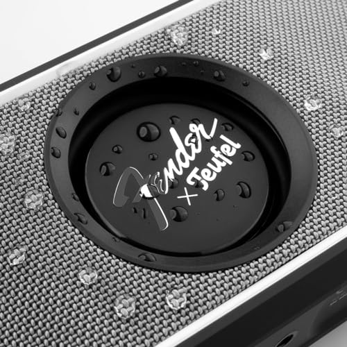 Teufel Fender x ROCKSTER GO 2 Portable Bluetooth Speaker | Powerful Sound, Rugged, Waterproof, 28 Hour Battery, Carrying Strap for Outdoors and Travel