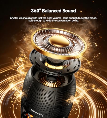 Outdoor Speakers with Ligths Gifts for Men Multi-Sync up to 100 Speakers | IPX5 Waterproof, HD Stereo Sound, Auto-Pairing, House Warming Gifts, Lanterns for Camp|Patio|Pool|Yard, Cool Stuff