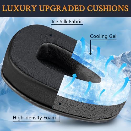 SOULWIT Cooling Earpads for BlueParrott B650/S650(650XT) Noise Cancelling Bluetooth Headset, Ear Pads Cushions with High-Density Foam - CG Black