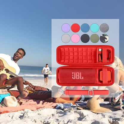 co2CREA Hard Travel Case for JBL Flip 7/6/5/4 Speaker, Red - color: Red Case