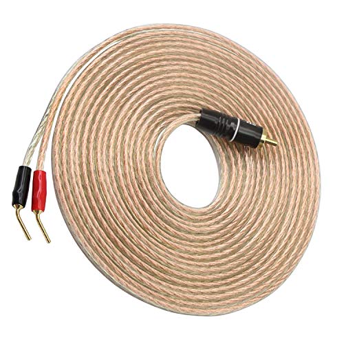XMSJSIY RCA to Banana Pin Plug Speaker Wire,HiFi OFC Speaker (5 M) - size: 5 M