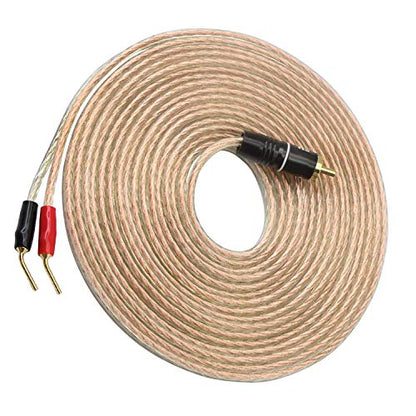 XMSJSIY RCA to Banana Pin Plug Speaker Wire,HiFi OFC Speaker (5 M) - size: 5 M