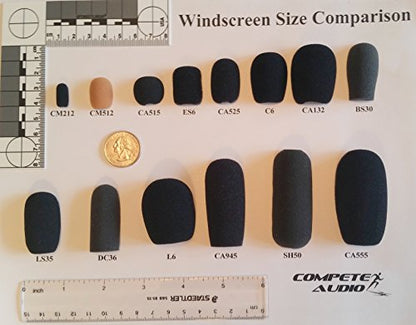 CA132 Larger Foam Microphone Windscreens (Microphone Covers) 3-Pack Desktop/Headset Fitness Instructor/Gamer Pack Black