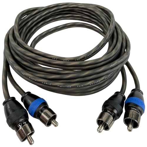 Sky High Car Audio 2 Channel Twisted 12 ft RCA Cables Coated 12' OFC - size: 12 Feet