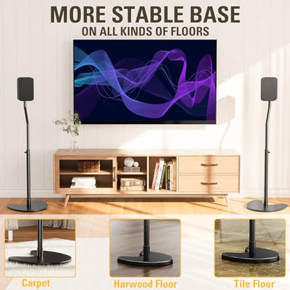 Mounting Dream Height Adjustable Speaker Stands, One Pair Floor Stands | Heavy Duty Base Extendable Tube, 11 LBS Capacity Per Stand, MAX 39" Height Adjustment MD5401 (Speakers Not Included) - size: 4.7" W x 7.9" H Speaker