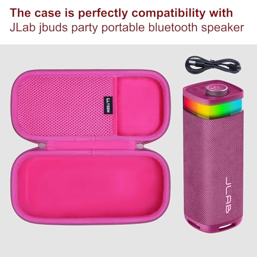 L LTGEM Speaker Case Compatible with JLab JBuds Party Portable Bluetooth Speaker, Office Travel Carrying Storage Bag - Pink(Case Only) - color: Pink