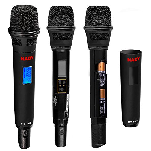 Nady 2W-1KU HT-LT Dual True Diversity 1000-Channel Professional UHF Wireless System with 1 Handheld Microphone & 1 Lapel Microphone – Autoscan – Automatic Transmitter Pairing – All Metal Construction - size: Dual Transmitter, style: Handheld & Lavalier Mi