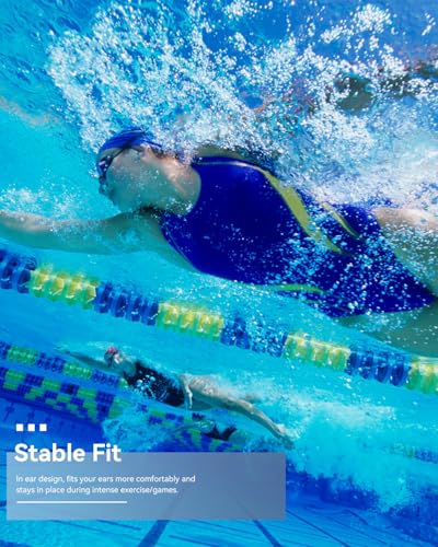 SANOTO Swimming Headphones, in Ear Bone Conduction Earbuds Bluetooth 5.4, IPX8 Waterproof Earbuds Sport, 8G MP3 Player Swimming Earphones, Underwater Headphones for Swim Run Surf Cycle - color: Blue