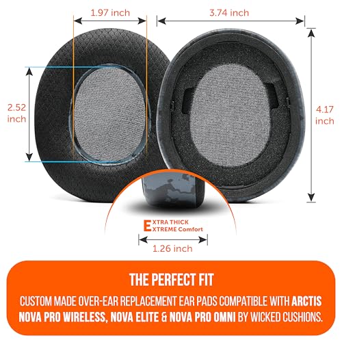 WC Freeze Nova Pro Wireless - Earpads for Arctis Nova Pro Wireless & More | Made by Wicked Cushions | Also fits SteelSeries Nova Elite & Nova Pro Omni(Doesn't Fit Other Models) | Black Camo - color: Black Camo