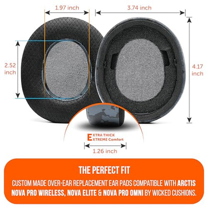 WC Mod Kit V2 Nova Pro Wireless, Pro Omni & Elite - Gel Earpads & Headband | Made by Wicked Cushions | Side Plates also included. Fits Arctis Nova Pro Wireless, Elite & Pro Omni | Black Camo - color: Black Camo