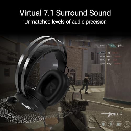 ASUS TUF Gaming H1 Gen II Wired USB-A Gaming Headset with Mic | 40mm Drivers, Virtual 7.1 Surround Sound, TeamSpeak-Certified Mic, Lightweight, Removeable Ear Cushions, for PC, PS5, PS4