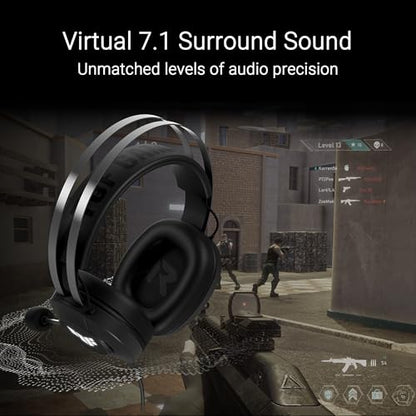 ASUS TUF Gaming H1 Gen II Wired USB-A Gaming Headset with Mic | 40mm Drivers, Virtual 7.1 Surround Sound, TeamSpeak-Certified Mic, Lightweight, Removeable Ear Cushions, for PC, PS5, PS4