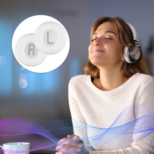 1 Pair Ear Pads Replacement, Earpads Cushions for JBL Tune600 T500BT T450 T450BT JR300BT T510BT T520BT JR310BT Headphones (Not Suitable for Tune 600btnc) with Memory Foam, Soft Protein Leather - color: Headphone Pad - White