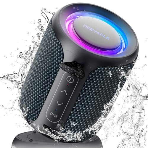 Bluetooth Speaker Wireless,IP67 Waterproof & Dustproof Portable Speaker with Lights,15W Loud Stereo Sound, 2500mAh Battery All Day Playtime, TWS Pairing, BT5.3, Home/Party/Outdoor/Beach (Blue Black) - color: Blue Black