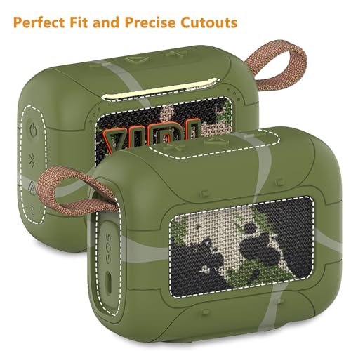 Protective Case for JBL Go 5 Portable Bluetooth Speaker | Accessories Hard Carrying Case and Silicone Cover with Metal Carabiner (Squad Case) - color: Squad Case