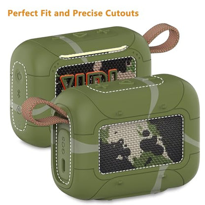 Protective Case for JBL Go 5 Portable Bluetooth Speaker | Accessories Hard Carrying Case and Silicone Cover with Metal Carabiner (Squad Case) - color: Squad Case