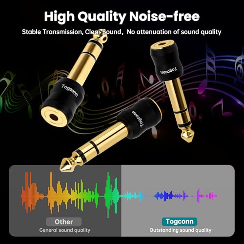 6.35mm 1/4 Inch to 3.5mm 1/8 Inch Adapter 2 Pack, 6.35mm Quarter Inch TRS Stereo Male to 3.5mm Female Jack Plug Gold-Plated Pure Copper Audio Converter Connector Premium Quality Series - color: 6.35mm(TRS) Male to 3.5mm Female, size: 2 Pack