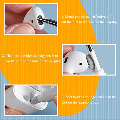 Bicaco Cleaner Pen Kit, Multi-Function Earbuds Cleaning Tool Set for Airpods Pro 1 2 3 Case Cleaner Cleaning Kit (Cleaning Pen) TEADZ