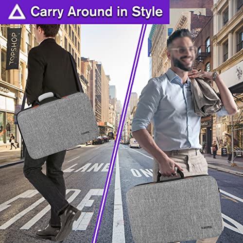 YOREPEK Hard Shell Travel Carrying Case Compatible with PS5, PS5 Pro | Travel Protective Bag Suitable for Playstation 5 Digital Edition, Console, Controllers, Headset and Gaming Accessories, Grey