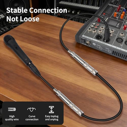 XLR Female to 1/4 inch 6.35MM Female Stereo Audio Cable 3PIN XLR to TRS Cable 1 FT(30cm) 2pcs - style: 3PIN XLR Female to 6.35MM TRS Female Cable 1 FT(30cm)