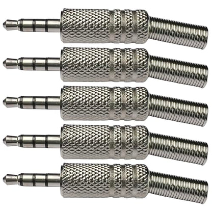 CESS 3.5mm TRRS 4-Pole Male Solder Plug, 5 Pack