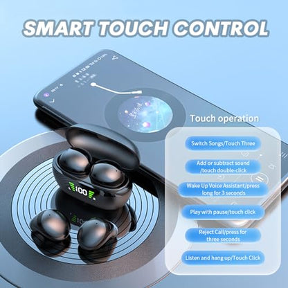 Invisible Smallest Mini Earbuds Wireless Bluetooth Ear Buds for Small Ears Canals, Discreet Low Profile Spy Earpiece Wireless Tiny Micro Hidden Earbuds with Microphone Small Headphones for Work-Black - color: Black