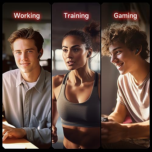 V1 Gaming Earbuds, 15ms Low Latency with 2.4Ghz Dongle, 3D Stereo Sound, Bluetooth 5.4, IPX4 Wireless Earbuds with Noise Cancelling Mic for PC, PS5, PS4, Switch, VR