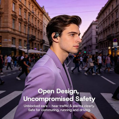 Open Over Ear Earbuds Open Ear Headphones Wireless Bluetooth | Over The Ear Earbuds That Don'T Go In Your Ear Air Conduction With Awareness Of Surroundings With Over-Ear Hooks - color: Purple