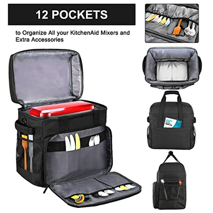 LEFOR·Z Stand Mixer Bag Compatible with KitchenAid Mixers (6-8 Quart),Padded Mixer Portable Storage Travel Carrying Case with Pockets Fits for Kitchen Aid Accessories and Attachments,Bag Only