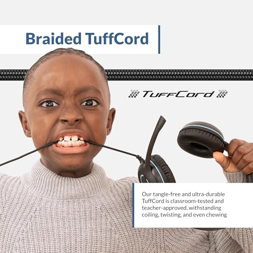 Cyber Acoustics AC-5008 USB-A Headset with in-Line Volume Control, 5 Pack | Wired USB Headphones with Mic, In-Line Volume and Mute Controls, Classroom or Home, Made with 60% Recycled Plastic - size: 5 Pack
