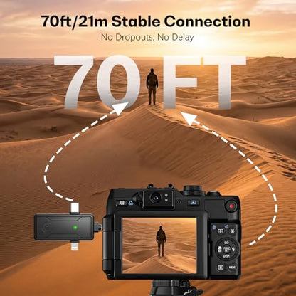 3 in 1 Wireless Mini Microphone for iPhone Android Phone Camera: Lavalier Lapel Mic for Video Recording - Noise Cancelling Clip on Shirt Microphones for Tiktok YouTube Podcast Vlogging