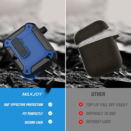 for AirPods 1/2 Case Cover with Magnetic Lock, Blue - color: Blue, size: AirPods 2 Case 2019