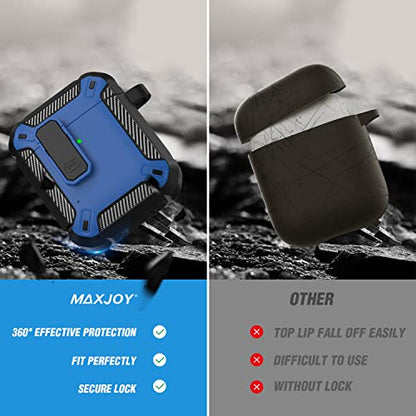 for AirPods 1/2 Case Cover with Magnetic Lock, Blue - color: Blue, size: AirPods 2 Case 2019