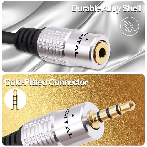 3.5mm Headphone Splitter Audio Y Cable Adapter 3.5mm TRRS Stereo 1 Female to 2 Male Micphone Extension Cable Cord for Phones Tablets Game Console-0.5M/1.64FT(Female to 2 Male) - style: female to 2 male