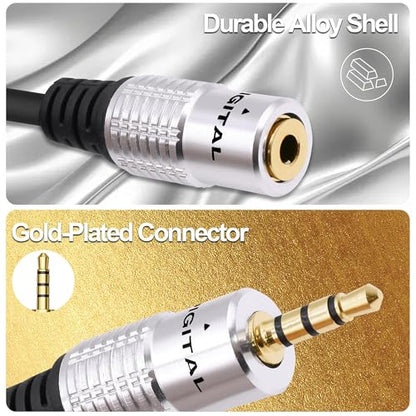 3.5mm Headphone Splitter Audio Y Cable Adapter 3.5mm TRRS Stereo 1 Female to 2 Male Micphone Extension Cable Cord for Phones Tablets Game Console-0.5M/1.64FT(Female to 2 Male) - style: female to 2 male