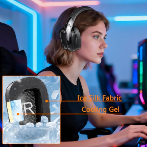 SOULWIT Cooling Earpads for Logitech G935/G933/G930/G432/G35 - Black | for G35/G930/G933/G935/G633/G635/G533/G430/G431/G432/G433/G332/G230/G231/G233 Headphones - color: Black