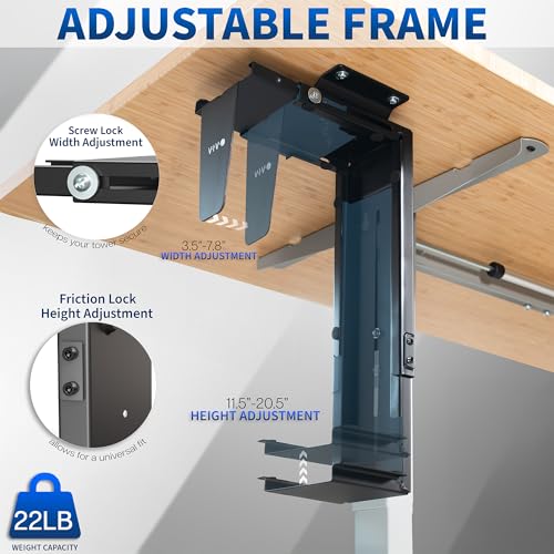 VIVO Under Desk and Wall Office PC Mount w/Swivel - size: Mid Towers
