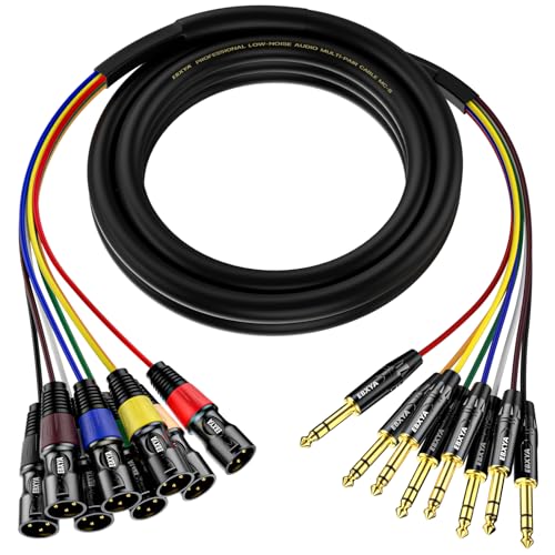 EBXYA 8 Channel 1/4 Inch TRS to XLR Snake Cables,Recording Snake Cable | 6.35mm Male Jack Stereo Audio Balanced Line to XLR Cables,10 Feet 1 Pack - size: 8-Channel 10 Feet, style: TRS to XLR Male