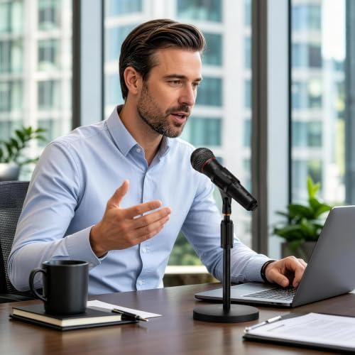 Desktop Microphone Stand, Adjustable Height Desk Mic Stand with Heavy Duty Base & Mic Clip, Universal Table Stand for Blue Yeti, Snowball,10 Inch-14 Inch - size: 1 Pack （10-14 Inch）
