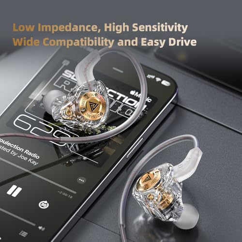 Piluyaa Wired Gaming Headphones IEM Earphones with 1DD，QKZ ENZO in Ear Monitor, HiFi USB C Earbuds, Bass Sound with New 11mm Dynamic Driver for Video Music Gaming (Colorful) - color: Light PURPLE