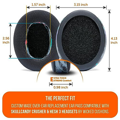 WC Freeze Crusher - Cooling Gel Earpads for Skullcandy Crusher & Hesh 3 | Made by Wicked Cushions | Also fits Crusher ANC 2, Crusher 720 & 1080 | Soft Memory Foam, Cooler for Longer | 90's Black - color: 90's Black
