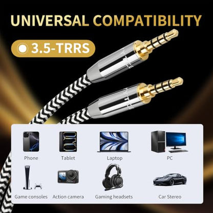 Audiophile 3.5mm Audio Cable, 4N OFC TRRS AUX Cord, 3.3ft | 24K Gold-Plated Plugs, Auxiliary Cord with HiFi Sound & Clear Calls, for Car Stereo, Home Audio, Smartphones, Headphones