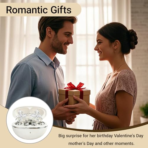 2026 New Jewelry-Inspired Clip-On Earbuds with Detachable Sparkle Butterfly Earrings, Bluetooth 6.0, Cute Wireless Headphones for Women, 50H Playtime, Low Latency, Sports & Workouts (White) - color: White