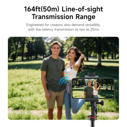 2-Pack Wireless Lavalier Microphones, Lapel Mic for iPhone/Android | USB-C Plug-Play, 42H Battery Life, 164ft Stable Wireless Range, 3-Level AI Noise Reduction for Vlog TikTok YouTube Interview